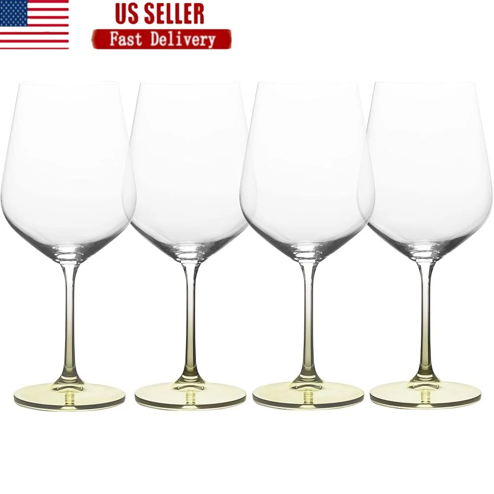

Set of 4 Red Wine Glasses 19.75oz Dishwasher Safe Ideal Gatherings Parties Everyday Use Elegant Sage Glassware
