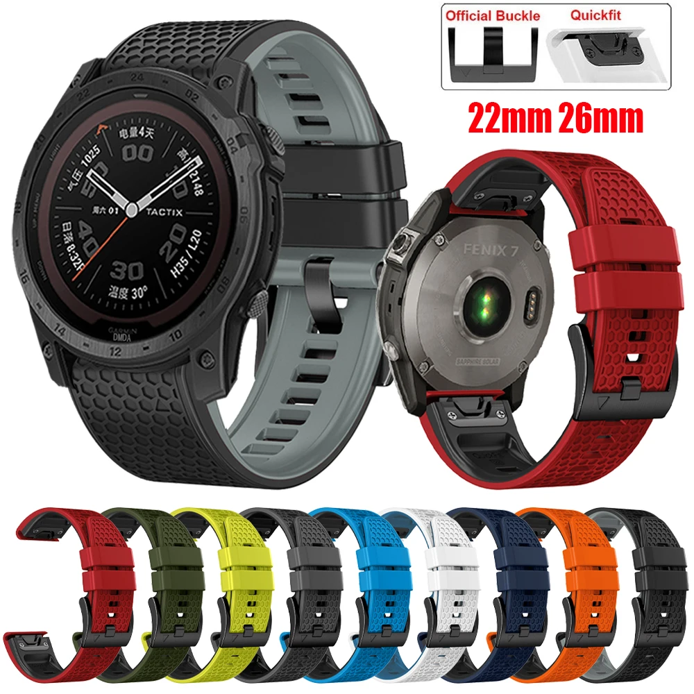 

Ремешок силиконовый для Garmin Тактический 7 Pro, спортивный браслет для Quatix 7 7X 6 5 3 Band 22 26 мм, аксессуары для наружного браслета