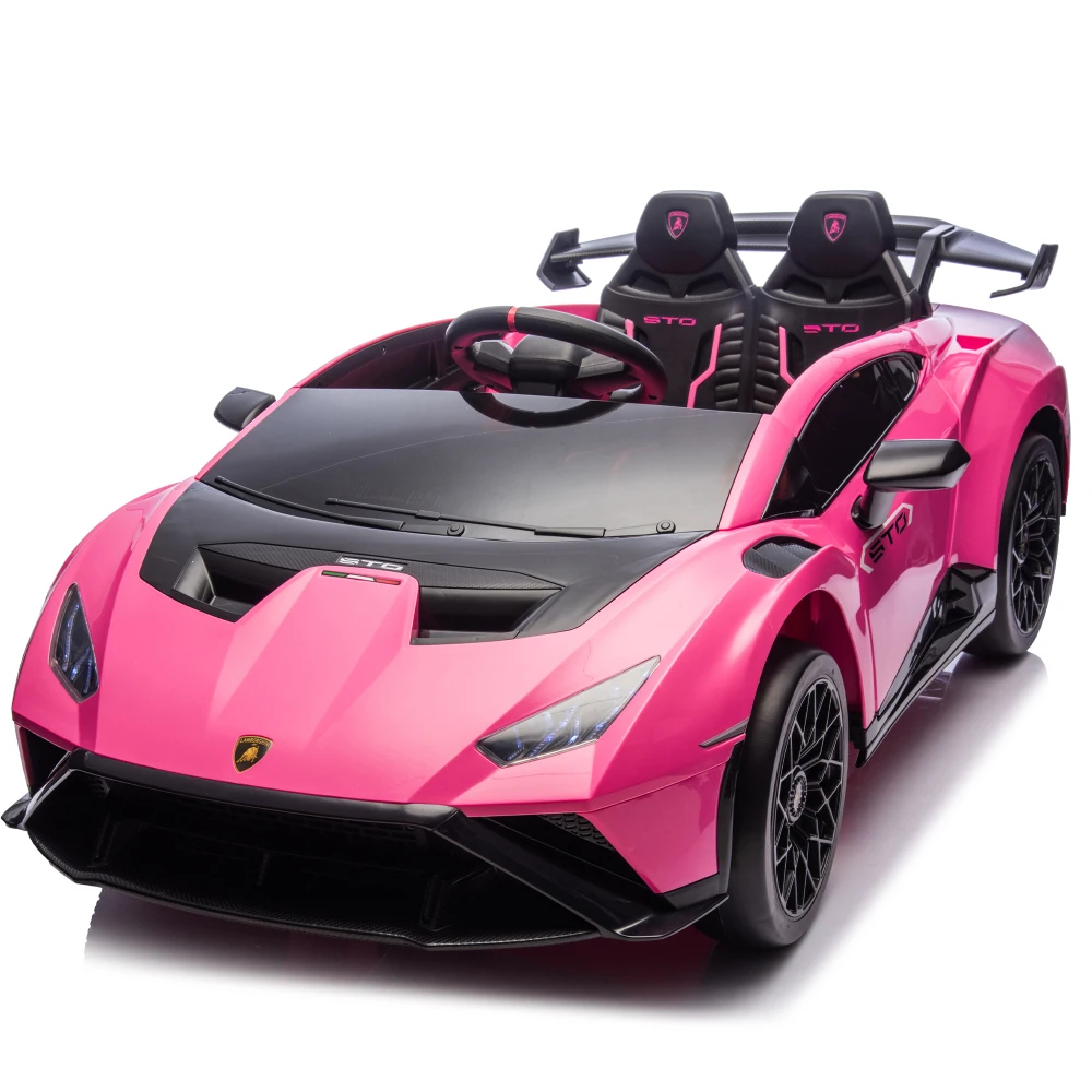 Lamborghini Huracan Sto 24V Kids Electric Ride-On Drift Car: Speeds 1.86-5.59 MPH, Ages 2-4, Foam Front Wheels, 360° Spin, LED Lights, Dynamic Music, Early Learning, USB Port, Drift Feature