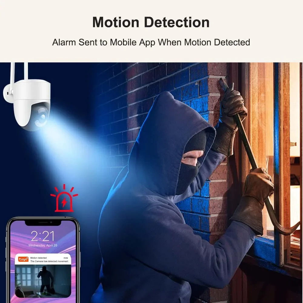 Tuya-cámara IP de 6MP, 2,4G/5G, WiFi de doble banda, cámaras de seguridad para el hogar, impermeable, detección de movimiento, cámara de
