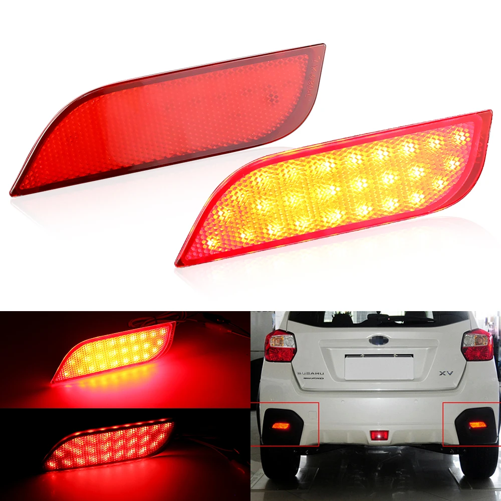 2×for Subaru Impreza/WRX/WRX STi/XV Crosstrek/Levorg/Exiga/Legacy/Ascent Car LED Rear Bumper Brake Lamp Reflector Tail Fog Light