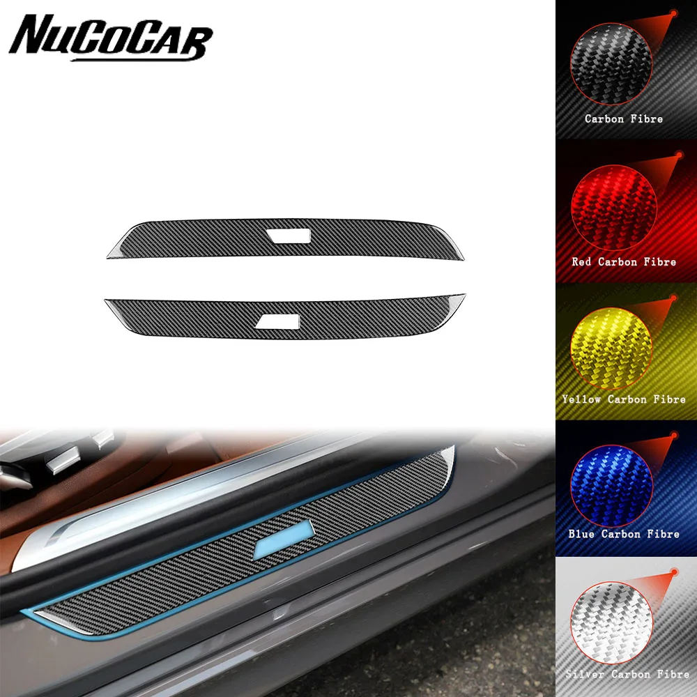 For BMW 7 Series G11 G12 2015-2022 Carbon Fiber Welcome door sill strip Panel strip Car Interior Accessories Decorative Stickers