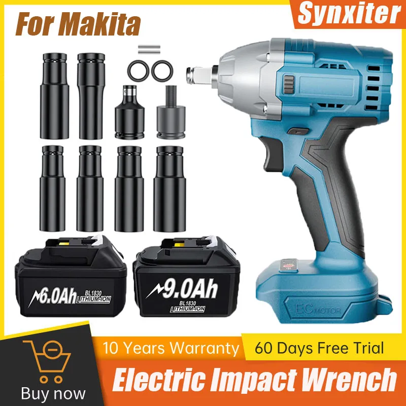 

Electric Impact Wrench 5 Gear Wood Tile Impact Cordless Drill Screwdriver Rechargeable Power Tools For Makita BL1830 18V Battery