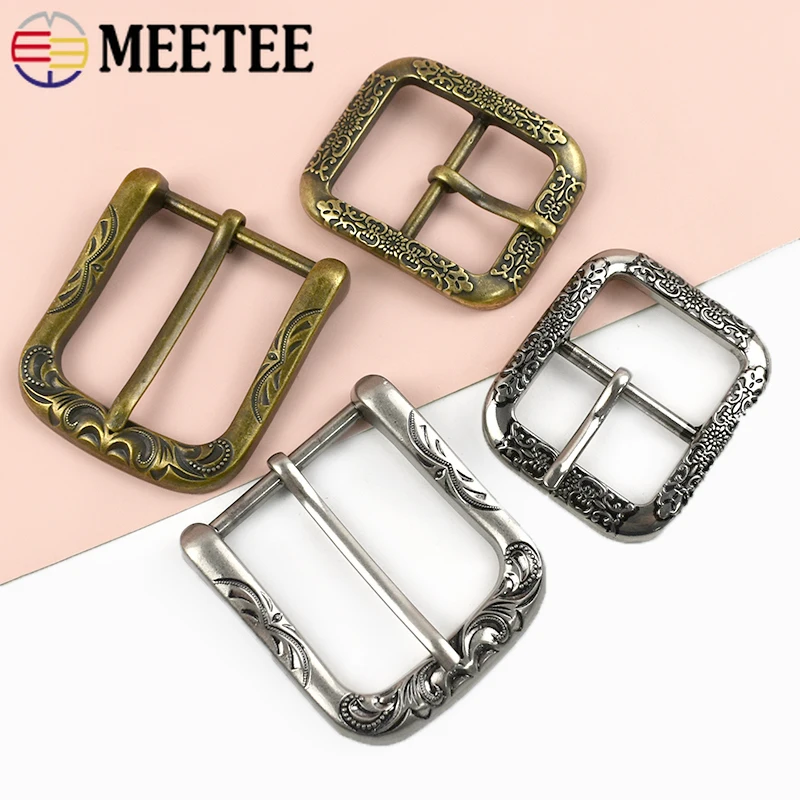

2Pcs 35/40mm Retro Silver Brass Pin Buckle Vintage Belt Metal Buckles Head Sewing Leather Slider Webbing Strap Adjustable Hook