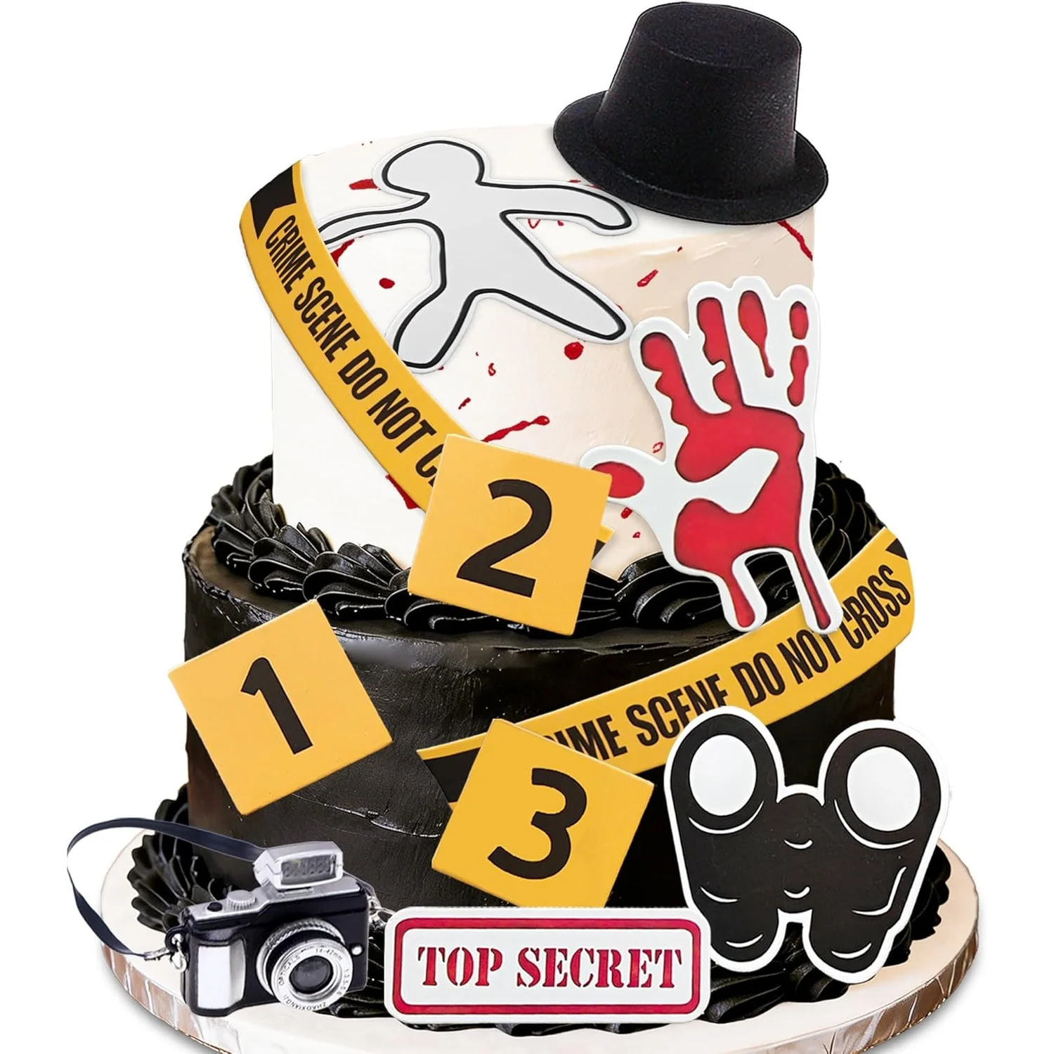 LaVenty Detective Cake Decor Detective Birthday Party Decoration Mystery Sign for Mystery Party Secret Spy Theme Birthday
