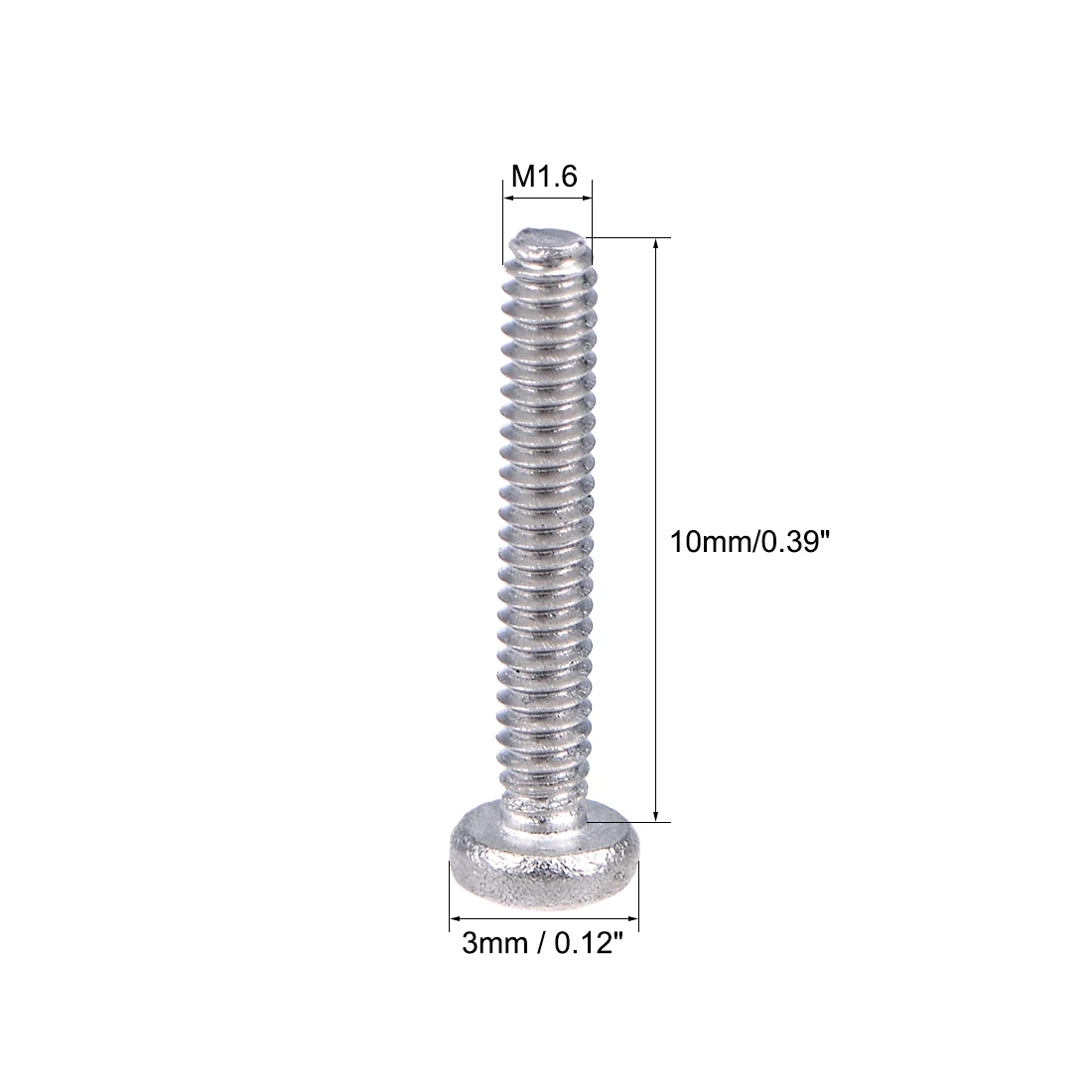 Uxcell 30/50/60/100pcs M1.6 M2 M2.5 304 Stainless Steel Phillips Cross Head Screws Pan Head Screw Fasteners Bolts Length 3-22mm