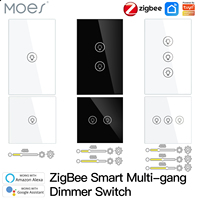 MOES ZigBee Smart Multi-gang Light Dimmer Switch Independent Control Smart Tuya APP Control Works with Alexa Google Home