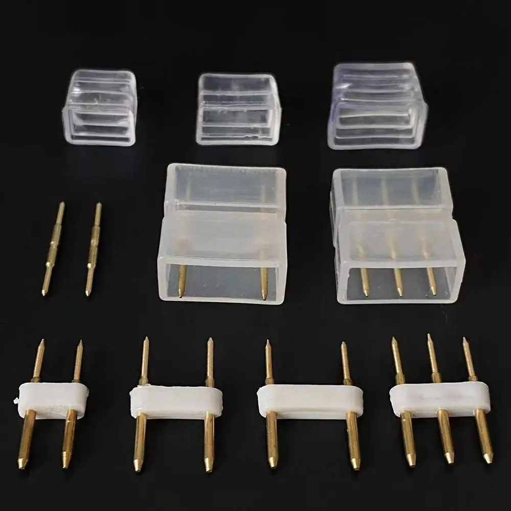Copper RGB Connector Durable Gold 6mm 7mm 8mm 9mm 10mm LED Strip Connector 2 Pin 3Pin Terminals Connector RGB