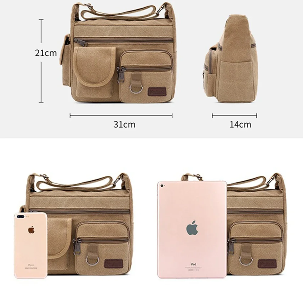 Outdoor Men Canvas Shoulder Camera Bags Casual Tote Travel Men's Crossbody Bag Messenger DSLR Bags Fashion High Quality Handbag