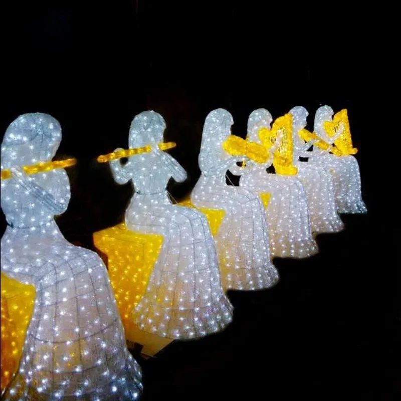 New Design Instrument Angel Christmas Decoration with Lights