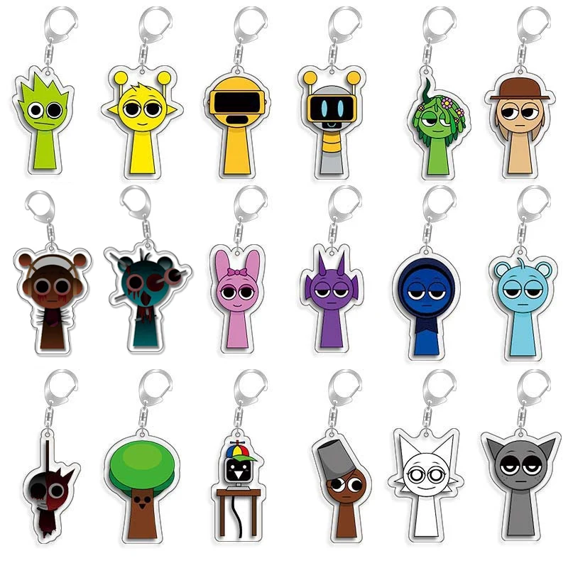 

Sprunki Anime Acrylic Keychain Cartoon Character Pendant Suitable for Bags and Keys Bag Jewelry Perfect Gift for Fans