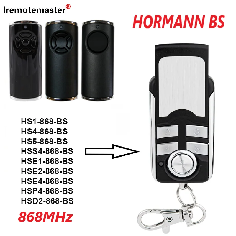 Mando a distancia Hormann BS Bisecur para garaje, 868MHz, Compatible con HSE1, HSE2, HSE4-868-BS, negro, HS1, HS4, HS5, transmisor de mano