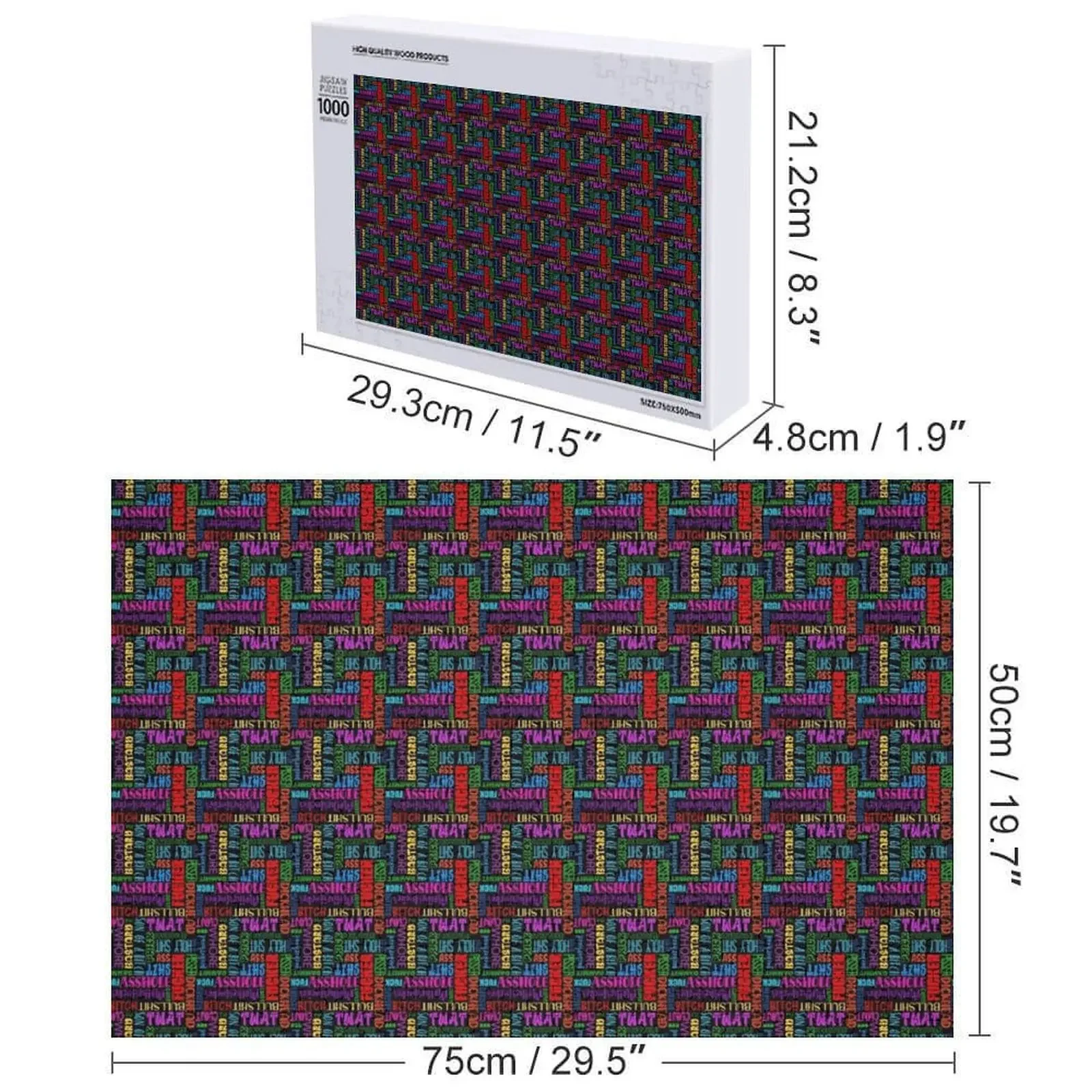 Profanities الملونة بازل قطع ألعاب رواية الحيوانات الخشبية للأطفال 2022 صناديق خشبية لغز الحيوانات الخشبية