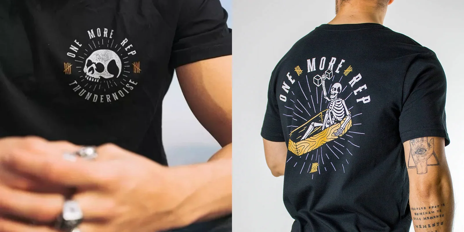 Thundernoise One More Rep GYM Fitness Training Sportmarke Grafik-T-Shirt Baumwolle Herren Damen Streetwear T-Shirt – Detail 12