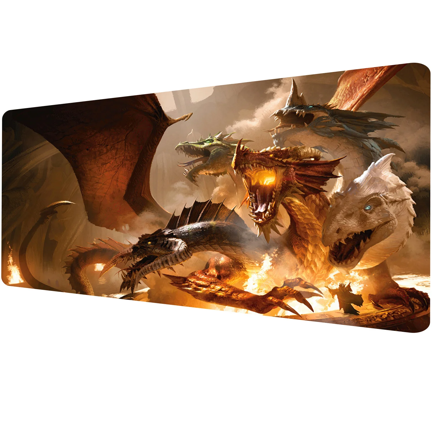 

1pc Five Dragons Mouse Pad Deskt Mat Playmat Game Non-Slip Rubber Trading Card Game Playmats Cloth Surface Rubber Base 60X35cm