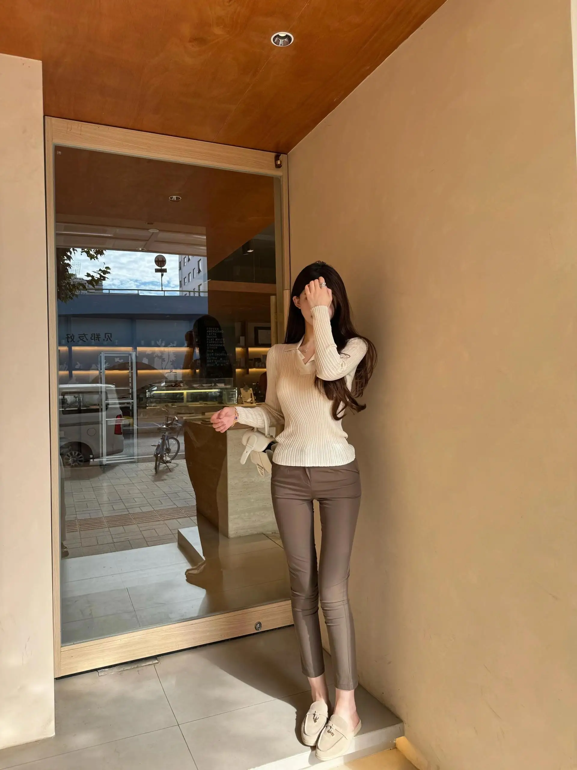 

High Waist Elastic Slim Fit Faionable Simple Hot Girl Casual Pants Dongda Gate New Arrival 2024 Trendy Nine Points Pencil P...