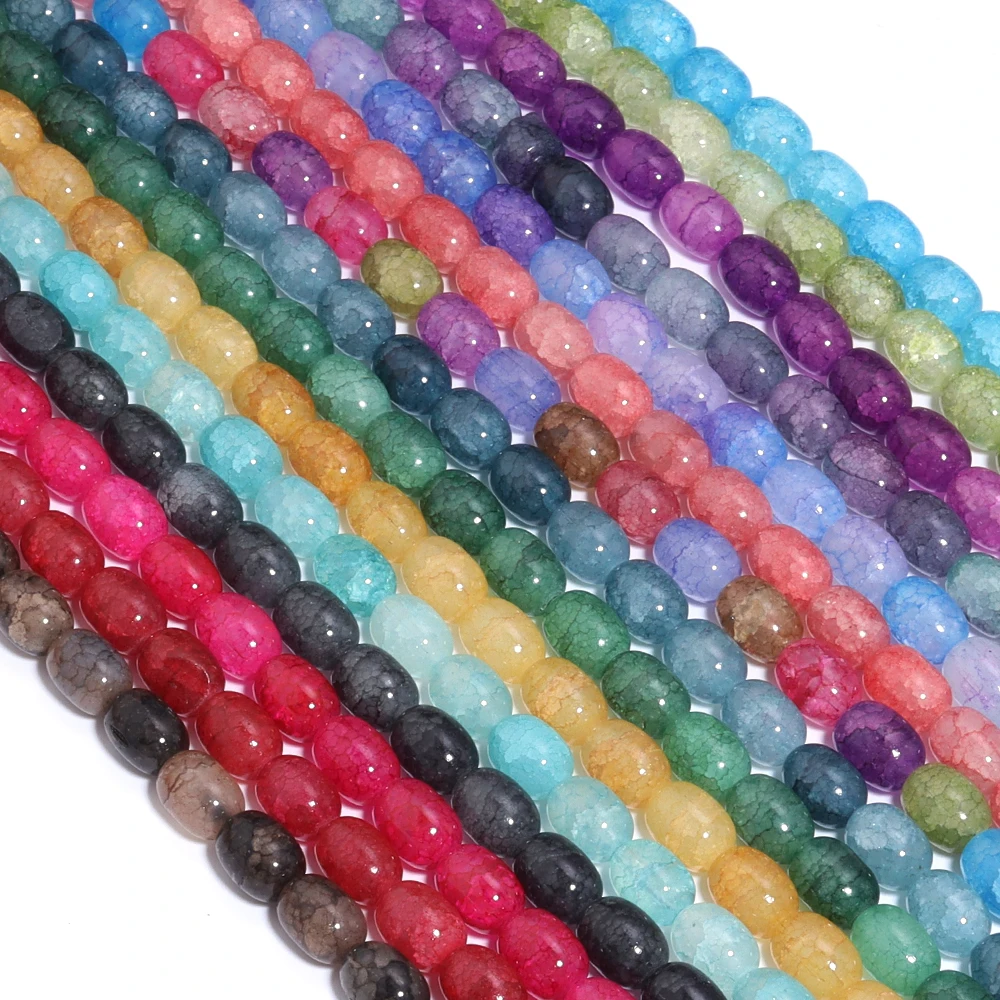 Apx 28 teile/los 10x14mm Barrel Form Floral Glas Perlen Lose Spacer Perlen Für Schmuck Machen DIY Armband halskette Zubehör – Detail 8