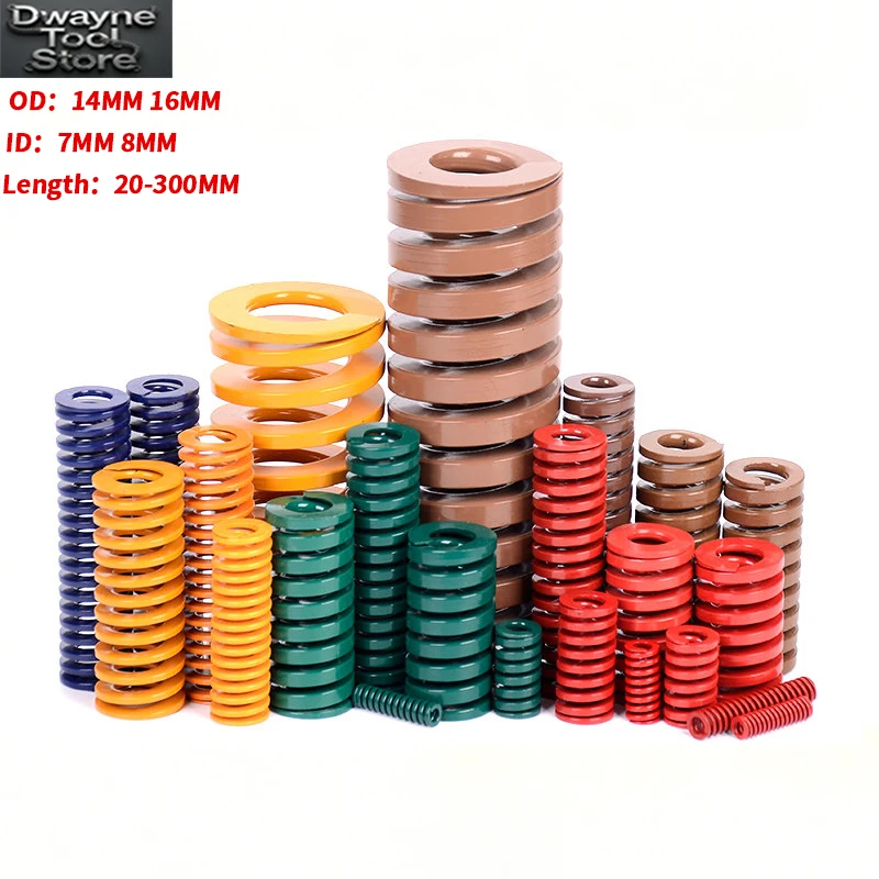 1 pcs rectangular compression spring,OD 14mm 16mm,ID 7mm 8mm,Length 20-300mm,helical stamped shock absorber spring