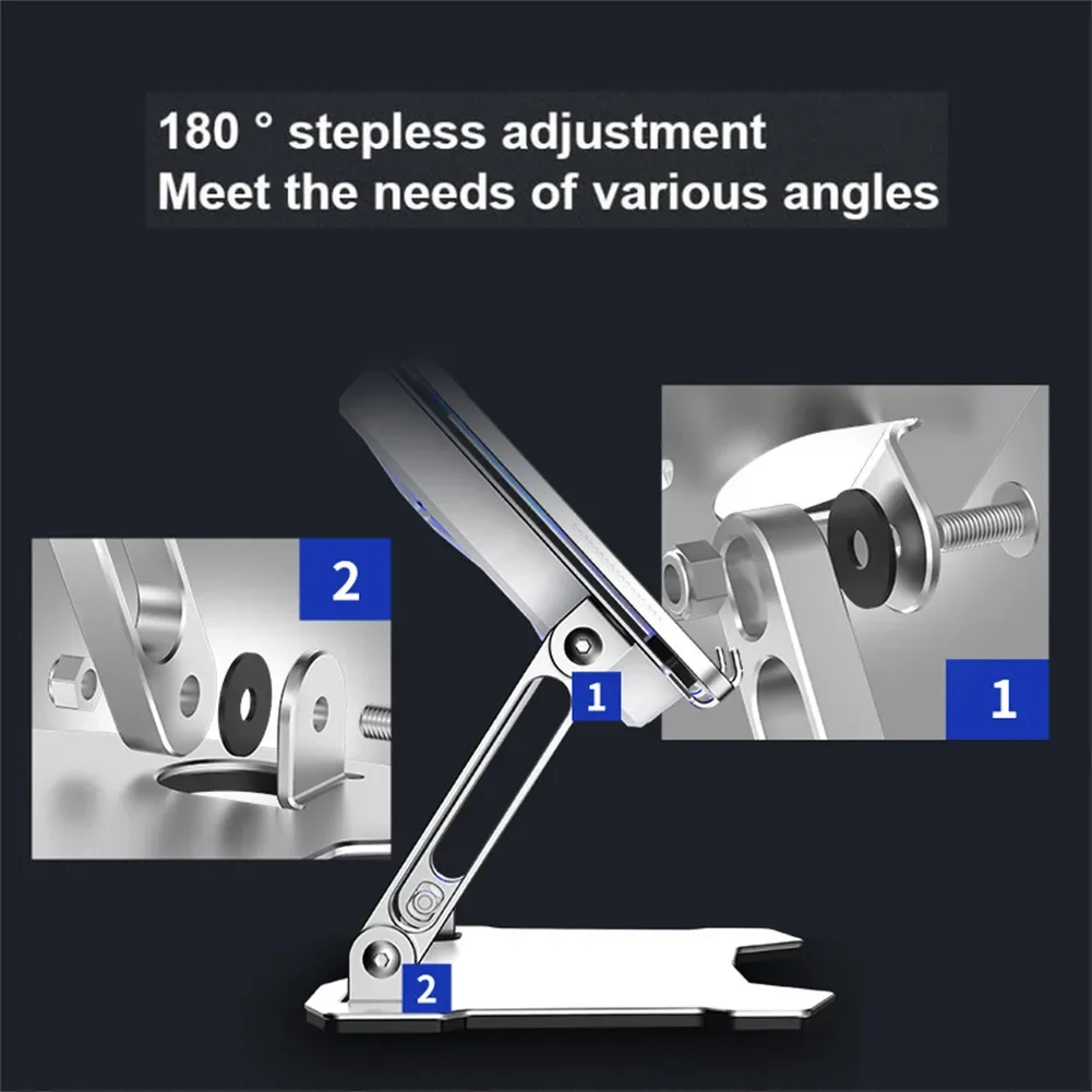 Tablet Stand With Fan Aluminum Alloy Writing Drawing Foldable Portable Holder Stand For Smartphones E-Readers Laptop