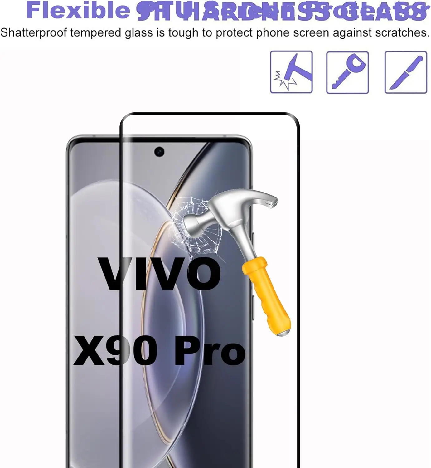 2/4 unidades 3D temperado para Vivo X90 Pro + X80 X80Pro V29 Pro Lite vidro protetor de tela curvo