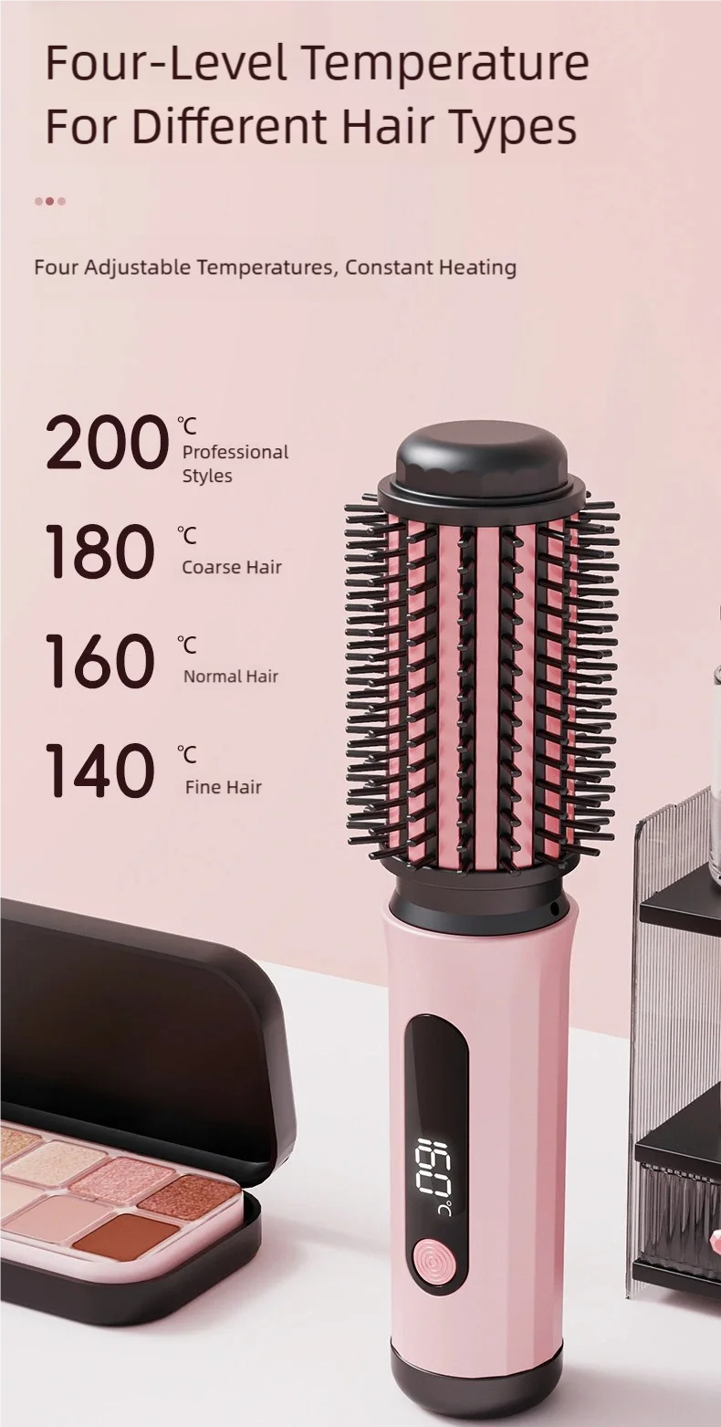TINSOL Negativ-Ionen-Heißluftbürste Professionelles Styling-Tool Multifunktionale Beheizte Locken- und Glättungsbürste – Detail 8