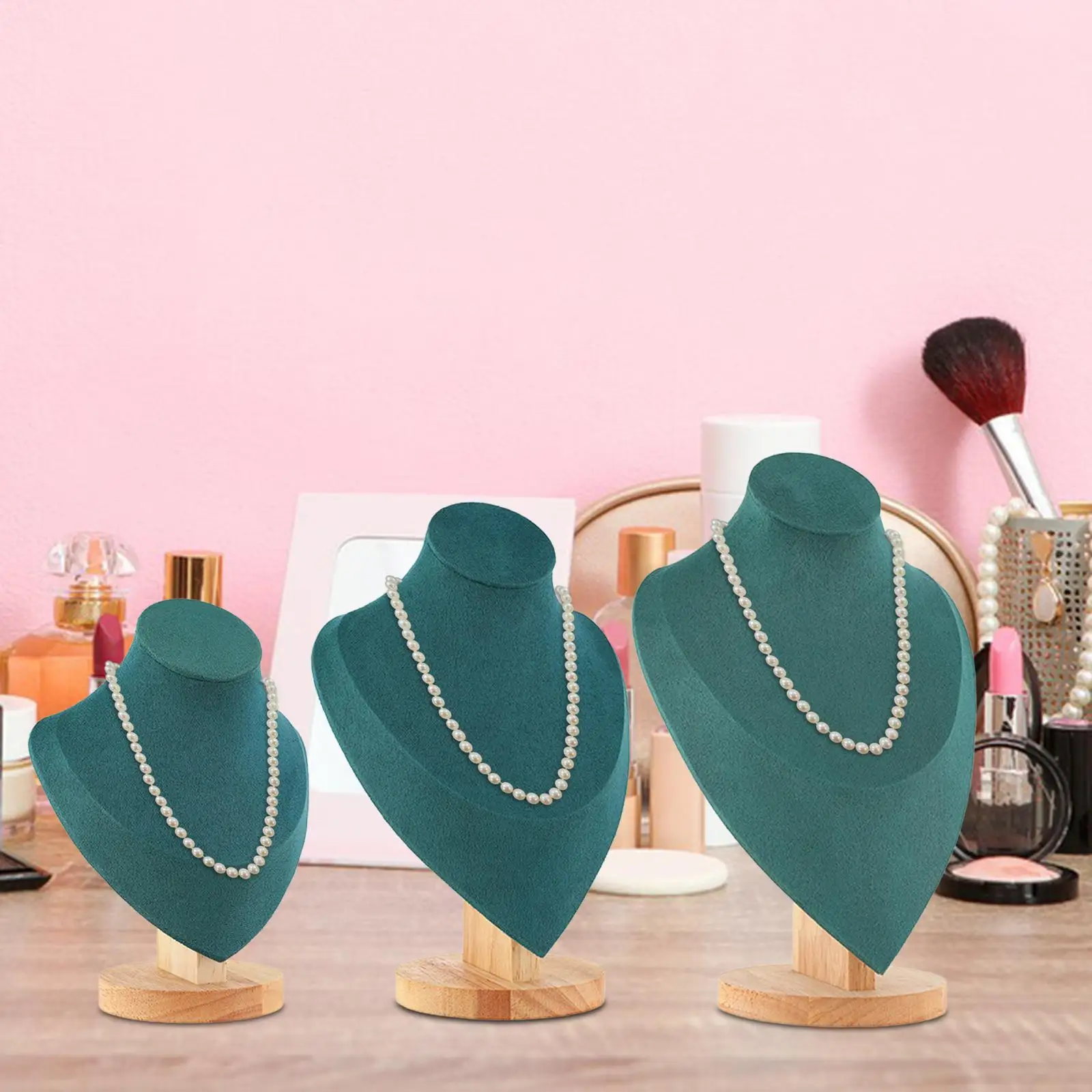 Jewelry Display Mannequin Bust Necklace Display Stand Home Decoration Stable with Base Pendant Holder Stand for Retail Stores