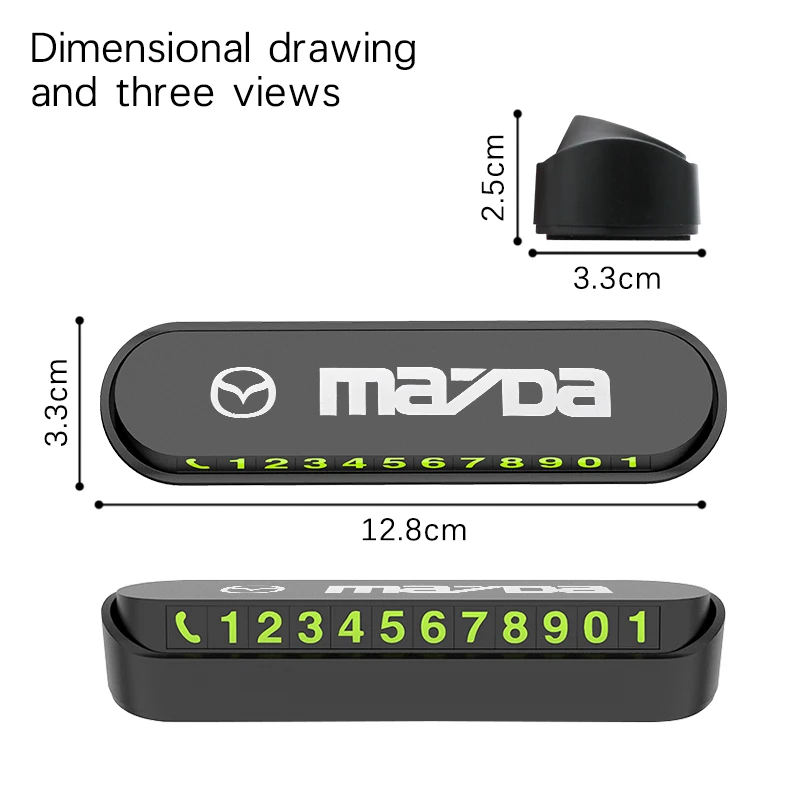 Car Styling Temporary Parking Card Phone Number License Plate Hidden For Mazda 3 Axela 6 Atenza CX-5 2 Demio CX-3 CX-30 MX5 CX30