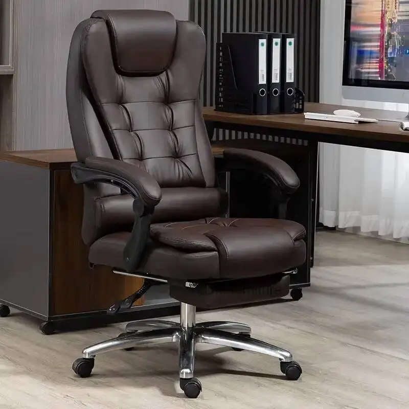 

High Quality PU Leather Office Boss Chair with Footrest Home Computer Desk Armchair Reclining Adjustable Lift Massage Chair t