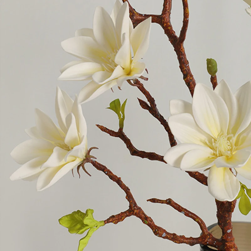 72 سنتيمتر اللمس الحقيقي إيفا ماغنوليا باقة كبيرة الأوركيد الزهور الاصطناعية فرع مع أوراق الزفاف المنزل الجدول زهرية حفلة الديكور