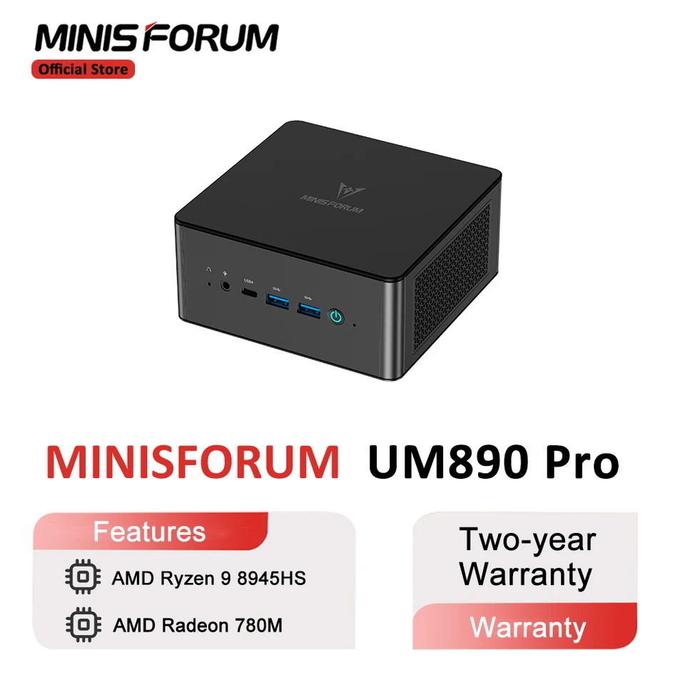 MINISFORUM UM890 Pro Mini PC AMD Ryzen 9 8945HS Windows 11 Mini