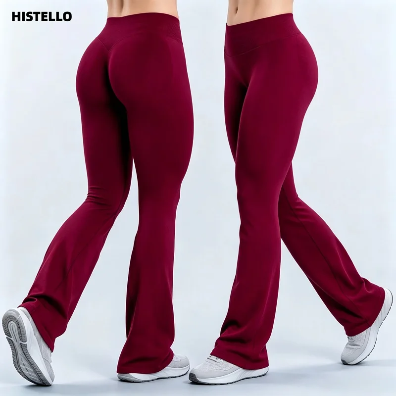 HISTELLO Impact Flares Leggings Seamless Yoga Flare Pants Women Sports Clothing Butt Lift Workout Sweatpants Gym Flared Trousers