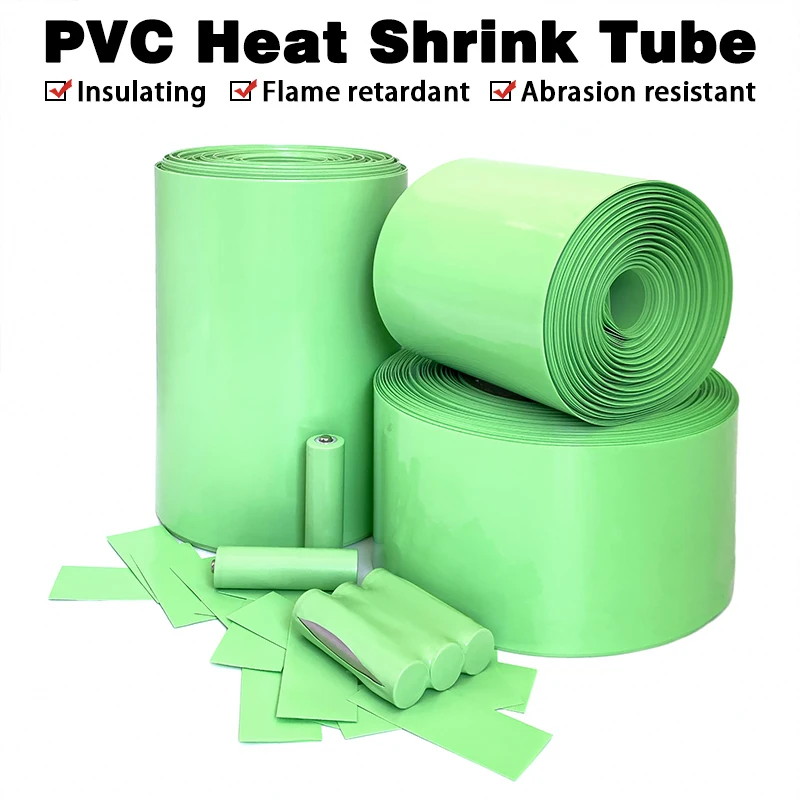 18650 Lipo Battery PVC Heat Shrink Tube 30mm~300mm Width Insulated Film Wrap lithium Case Cable Sleeve Fruit Green