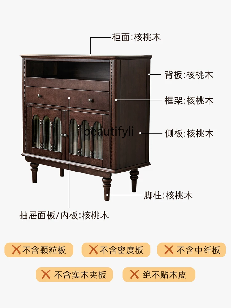 

Medieval French retro dining side low cabinet tea living room storage TV cabinet side cabinet