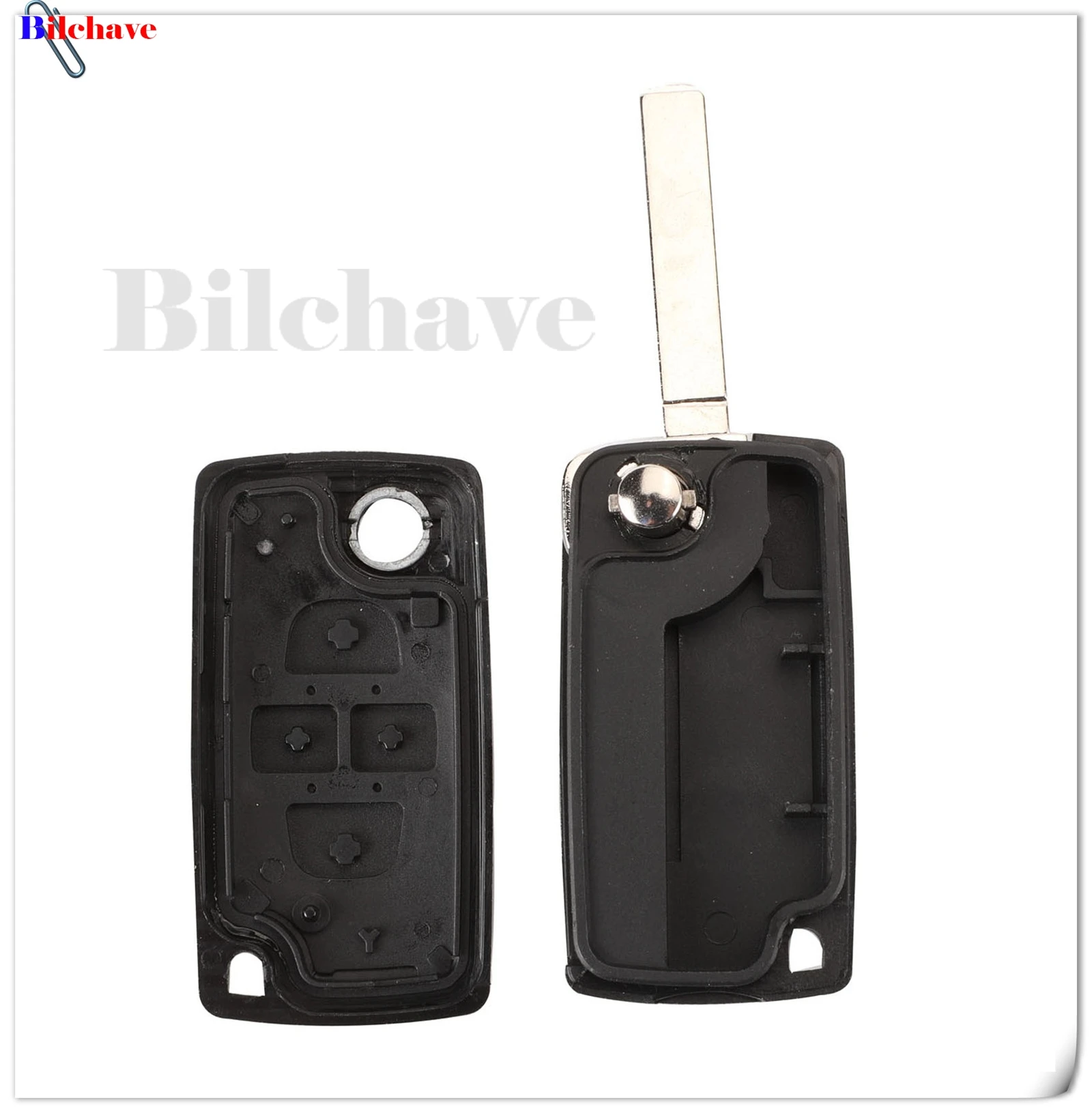 Jingyuqin 4-Tasten Klappschlüsselgehäuse für Peugeot 1007 Citroen C8 CE0523 Ce0536 Ungeschnittene VA2 Hu82 Klinge – Detail 8