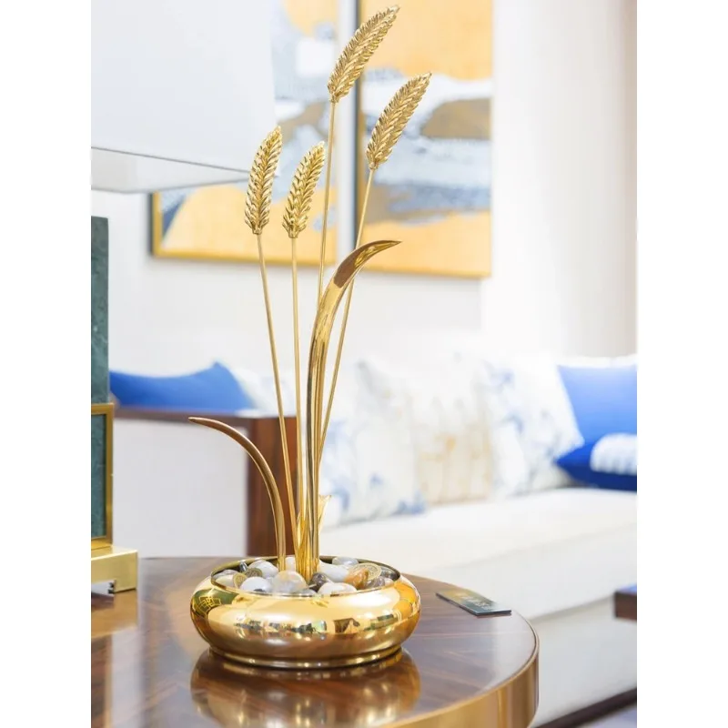 Modern Moving into the New House Opening Gift Light Luxury High-End New Chinese Brass Barley Decoration Living