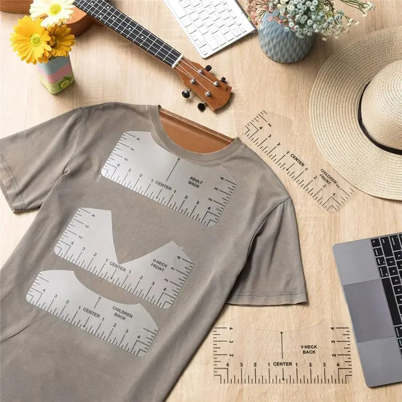 ABFA 18-delige warmteperskussenset, 4 maten warmtepersoverdrachtkussens, 4 warmteoverdrachtvellen, 8 maten overhemdlinialen