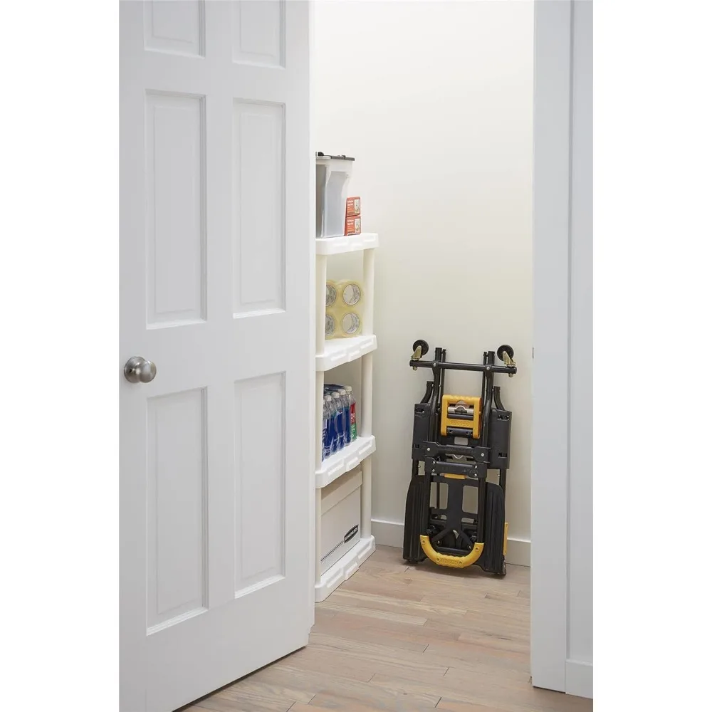 عربة COSCO 12225YGB1E قابلة للطي بسعة 300 رطلاً، تصميم ثنائي الغرض، مقبض قابل للتعديل، أسود وأصفر #3