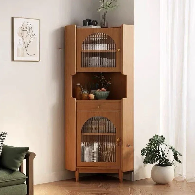 غرفة معيشة، خشب متين، خزانة زاوية، جانب طعام، مثلث، خشب كرز، متعدد الوظائف، تخزين #2