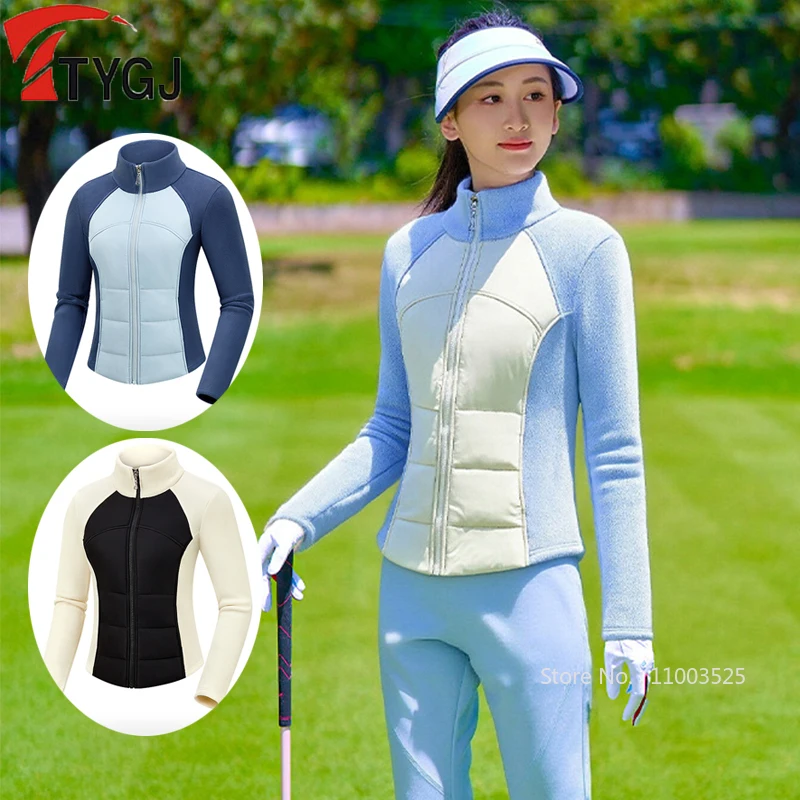 

TTYGJ Новое пальто для гольфа, женская зимняя водонепроницаемая утепленная куртка для гольфа, тонкие теплые бархатные пальто, женские легкие лоскутные топы
