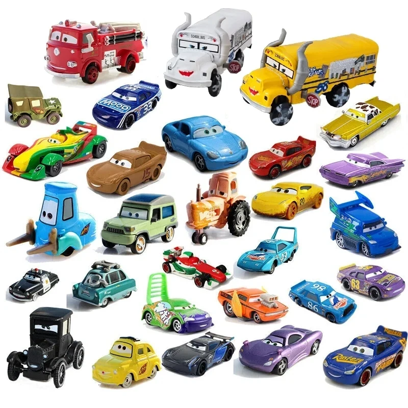 

Автомобили Disney Pixar Cars Lightning McQueen Mater Jackson Storm The King Mater 1:55 Игрушечная модель автомобиля из металлического сплава Игрушки Подарки для детей