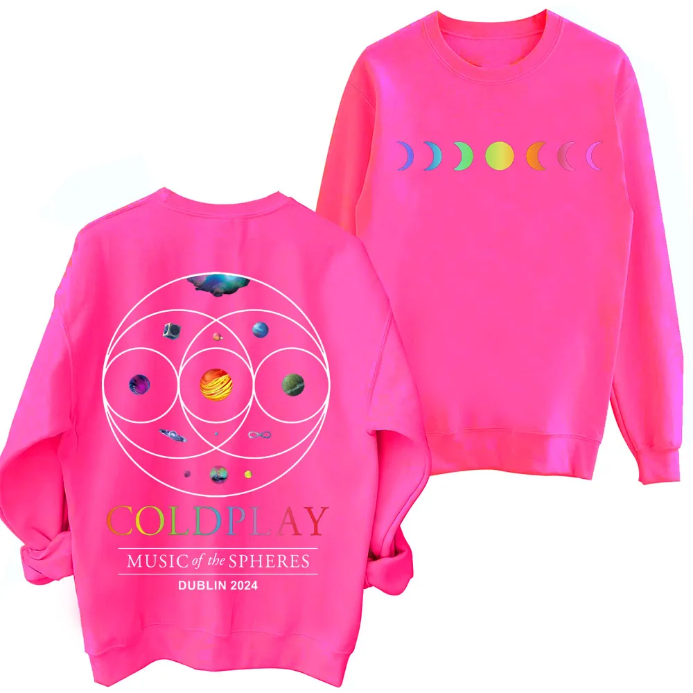 COLD-PLAY Music Of The Spheres World Tour Sweatshirt  Harajuku Round Neck Long Sleeve Oversized Popular Music Hoodie Fans Gift