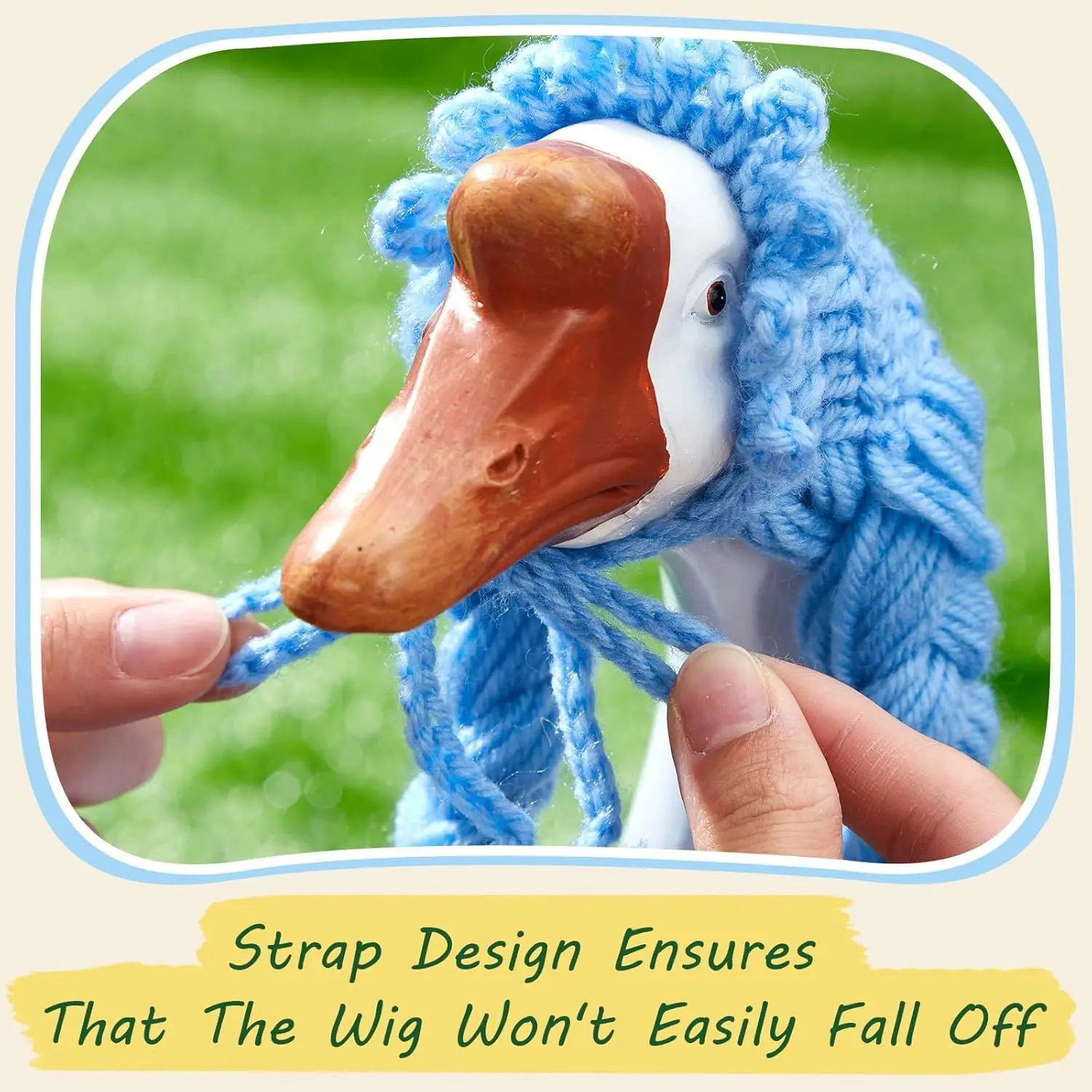 

Набор из 3 шт. Декоративные парики-косички для гусей на веранду, забавные парики для гусей для украшения уличных пространств, газонов и садов