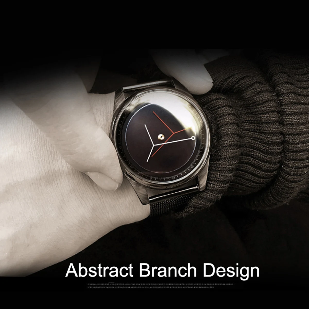 Creative Unique Men\'s Watch, Pointerless Design Casual Fashion Watch ,Abstract pattern dial，holiday gift.