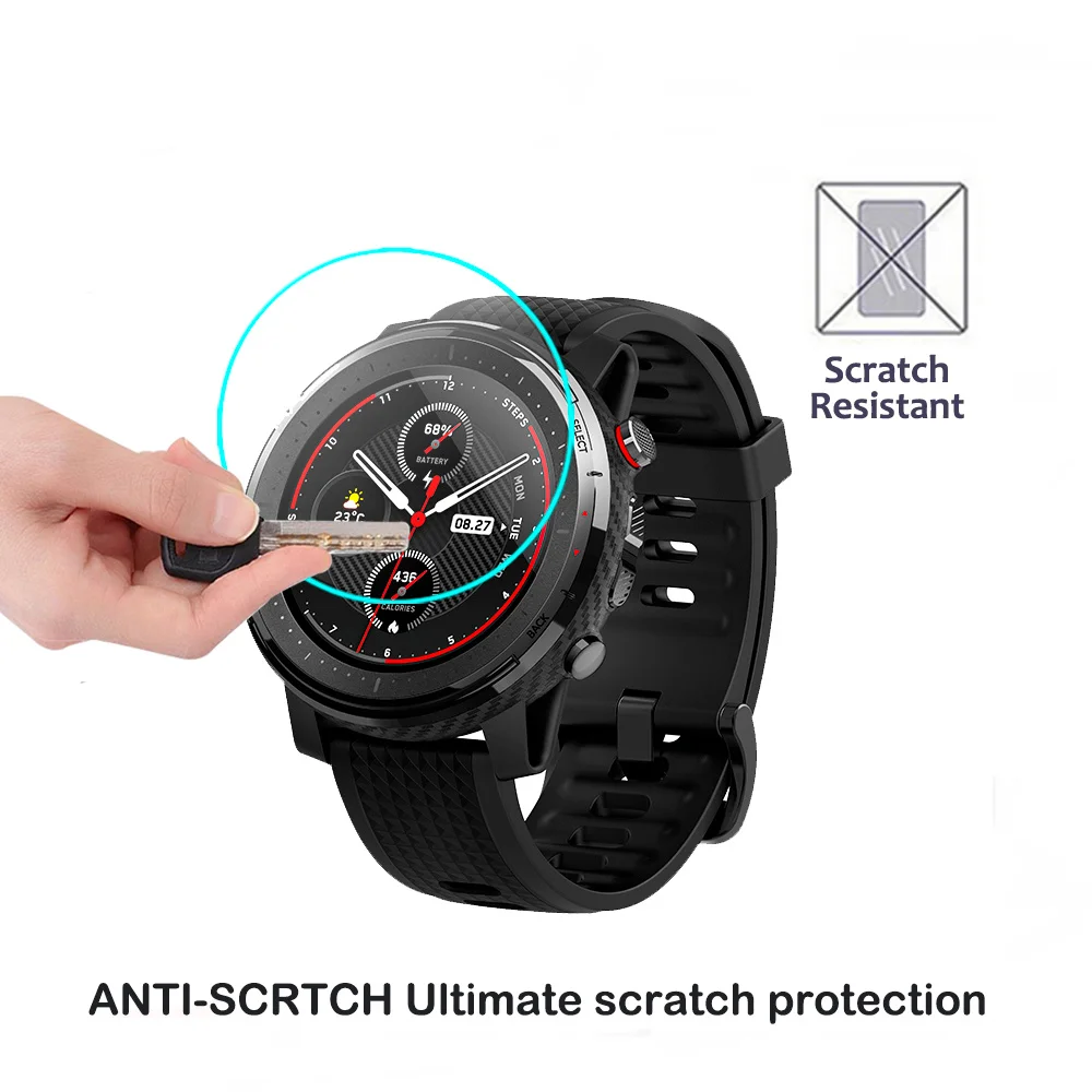 2Pcs 2.5D 9H 0.3mm Tempered Glass For Amazfit Stratos3 TRex Pro Trex2 Gtr4 Falcon Smart Watch Screen Protector Anti-Scratch Film