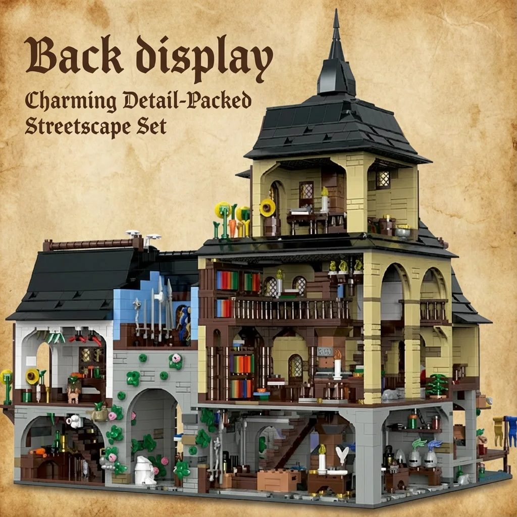 3867PCS Medievale Europa Triste Edifici Blocchi Streetview Villaggio Architettura modulare Modello Kit di montaggio Giocattolo Regalo per bambini Adulti