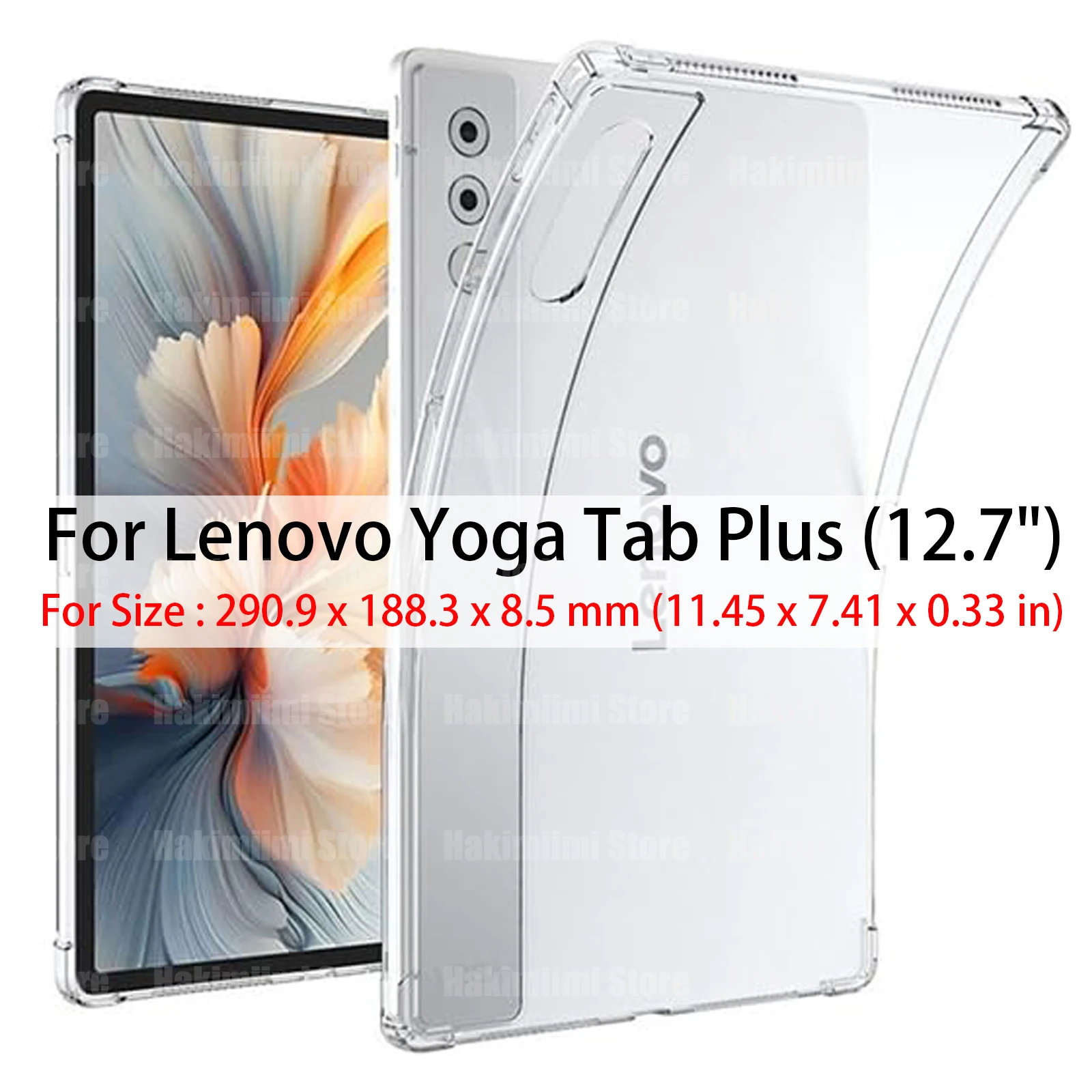 

Clear Case for Lenovo Yoga Tab Plus 12.7 inch 2025 Ultra Thin Silicone Transparent Soft TPU Protector Airbag Anti-Shock Cover