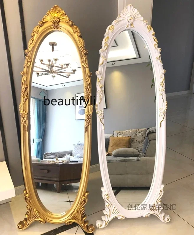 s51 European simple full-length mirror multi-function, mobile bedroom, full body, full-length mirror household girl powder