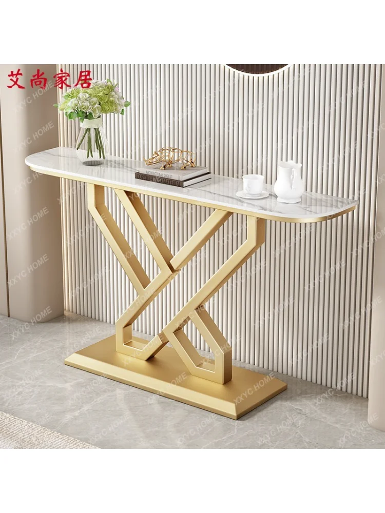 Stone Plate Entrance Console Tables Aisle Wall Narrow Table Entrance a Long Narrow Table Side View Console Living Room