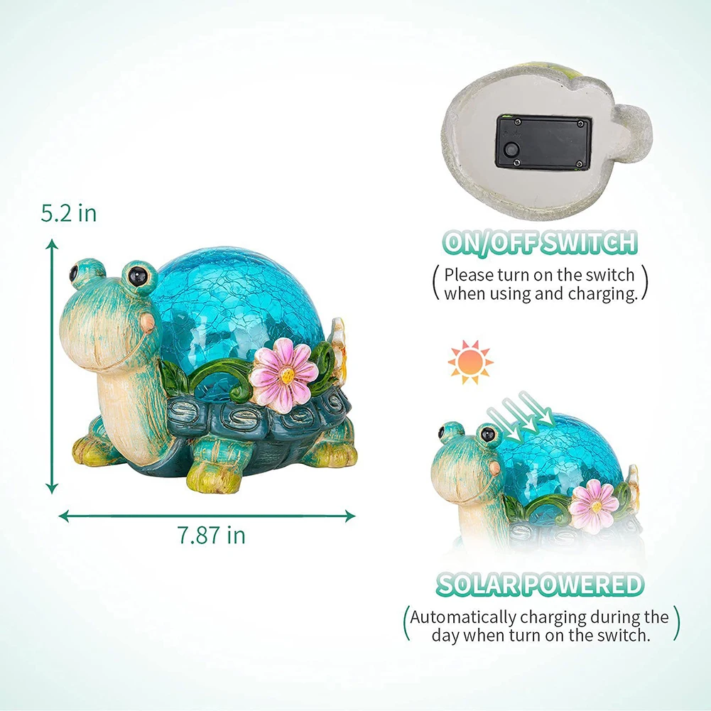 تماثيل السلاحف الشمسية أضواء ، أضواء المناظر الطبيعية مع أضواء ليد ، ديكورات حديقة مقاومة للماء ، حديقة ، فناء ، شرفة