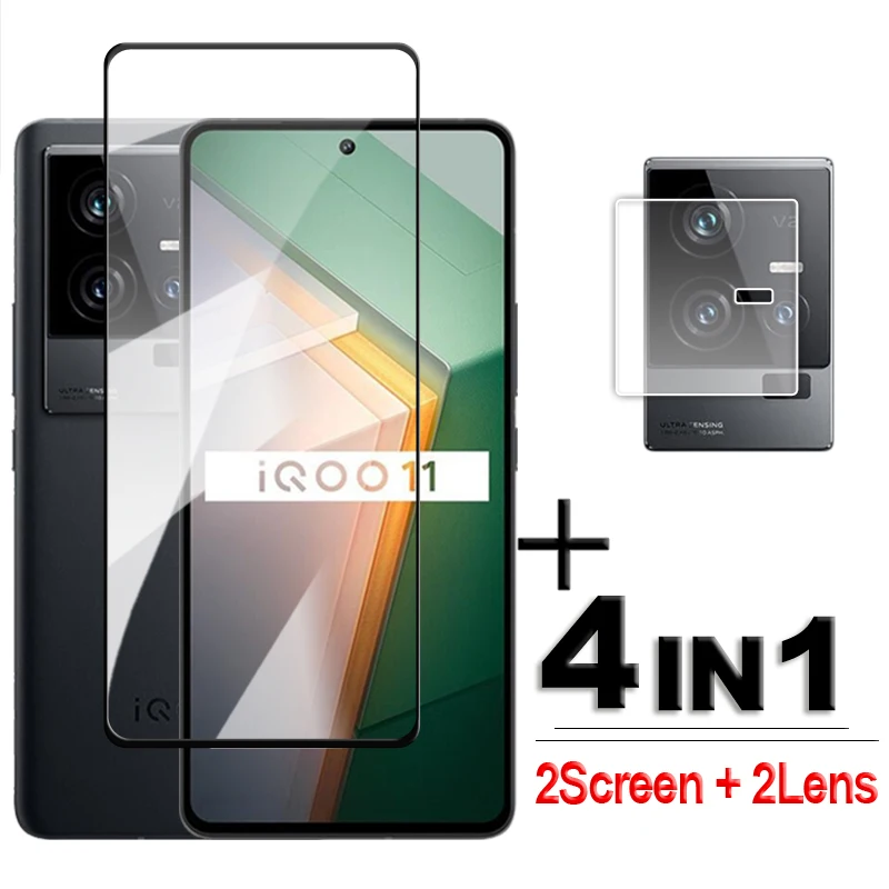 

For Vivo iQOO 11 Glass For iQOO 3 5 7 8 9 10 11 Tempered Glass 2.5D Full Cover Screen Protector Vivo iQOO 11 Lens Film 6.78 inch